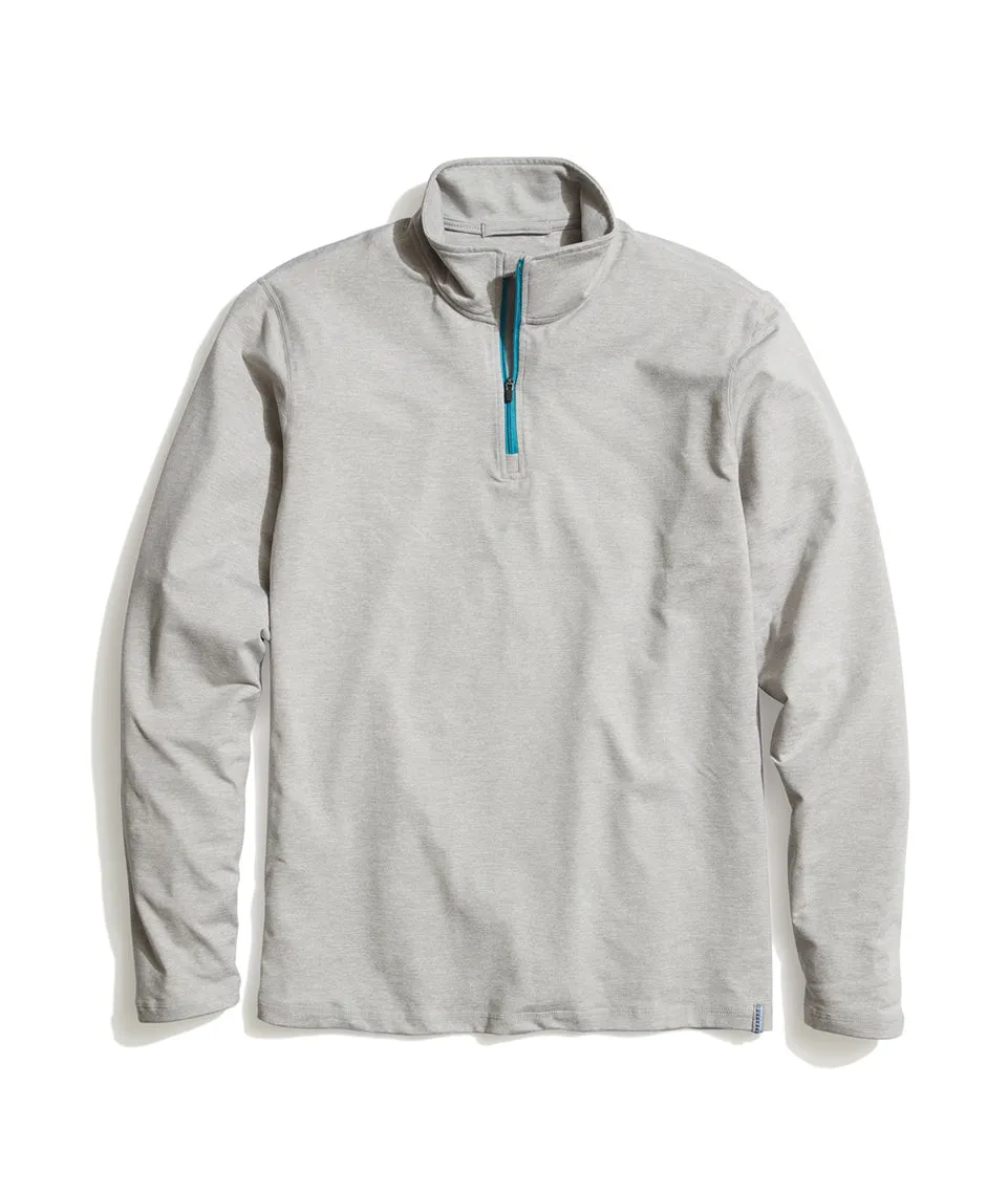 Huntley Quarter Zip in Light Heather Grey sold by Marine Layer