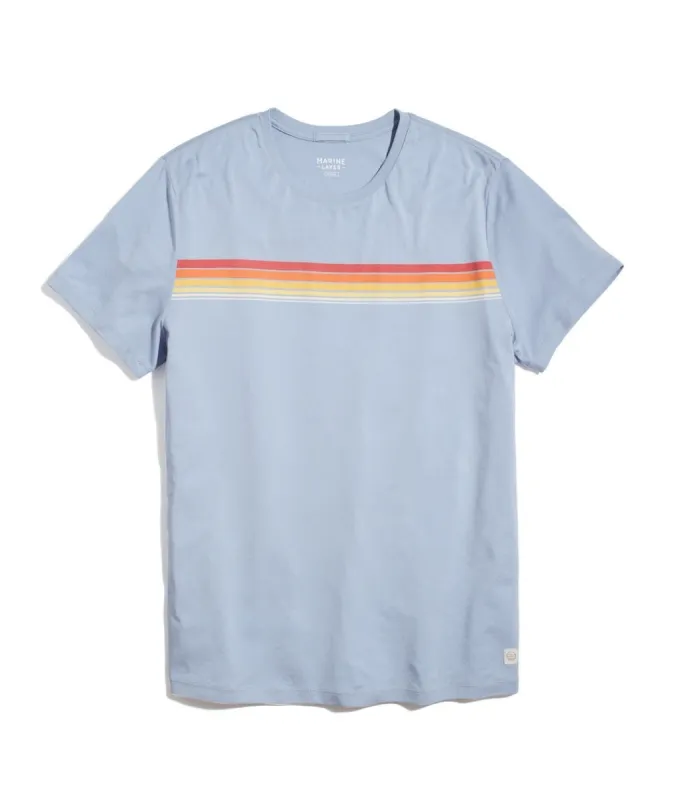 Signature Crew Graphic Tee in Dusty Blue sold by Marine Layer