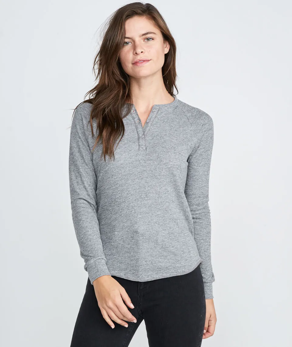 Double Knit Henley in Heather Grey sold by Marine Layer product image thumbnail 5