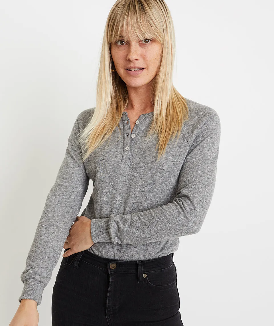 Double Knit Henley in Heather Grey sold by Marine Layer product image thumbnail 3