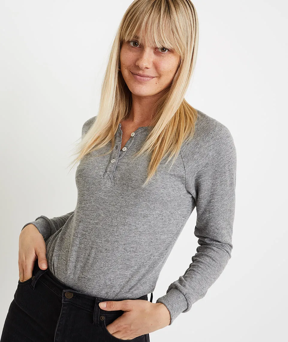 Double Knit Henley in Heather Grey sold by Marine Layer product image thumbnail 2