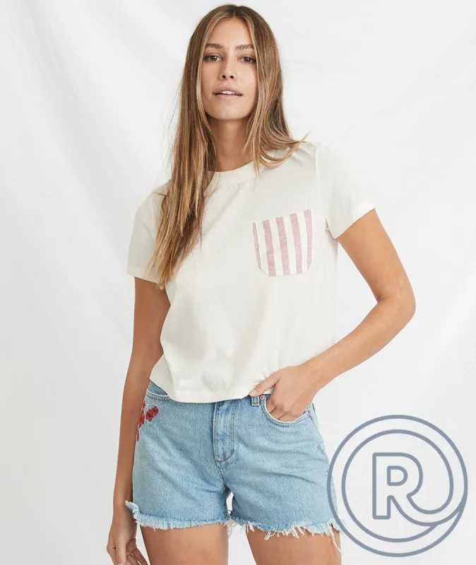 Re-Spun Contrast Pocket Tee sold by Marine Layer
