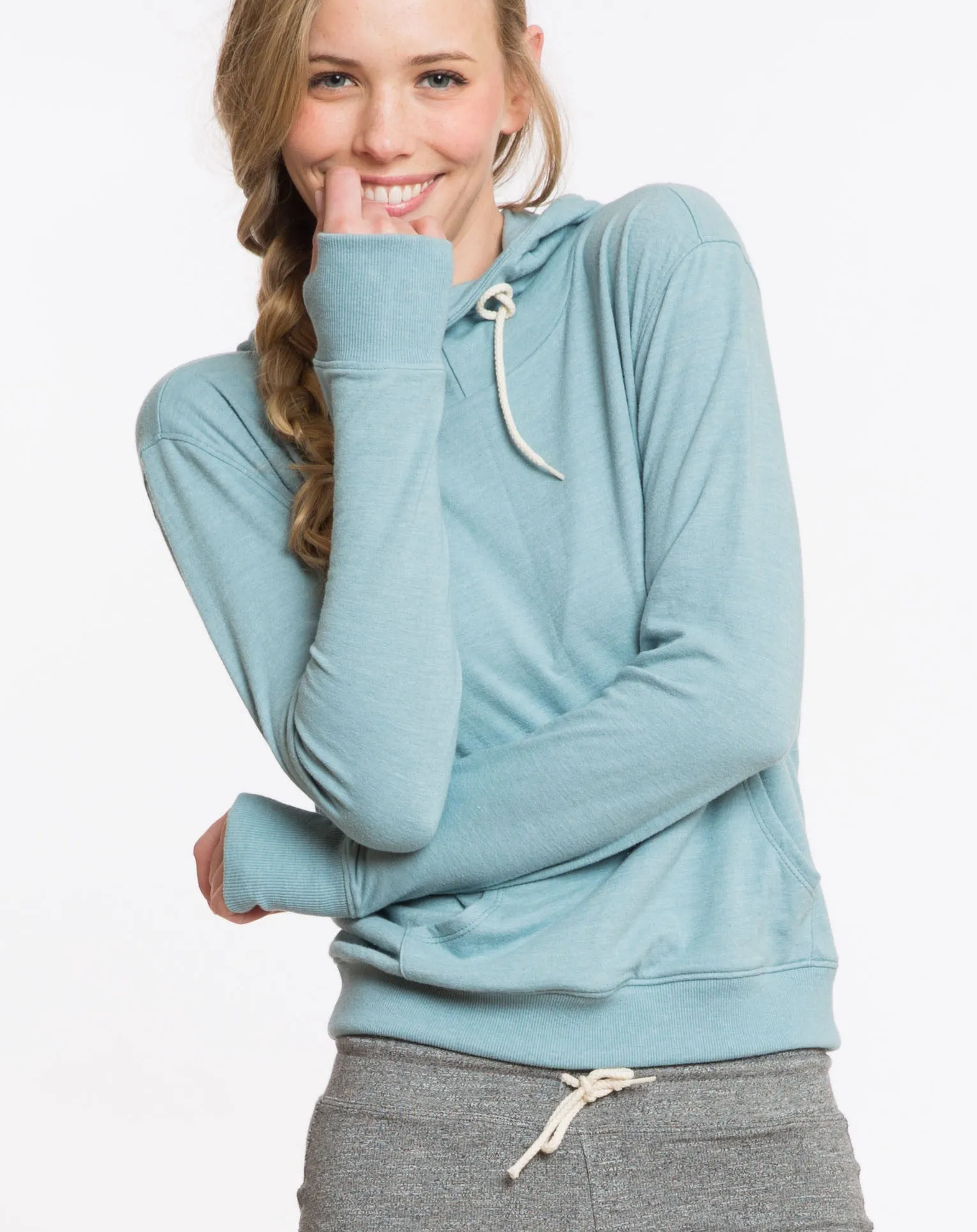 Double Knit Cowlneck Hoodie - Stone Blue sold by Marine Layer product image thumbnail 4