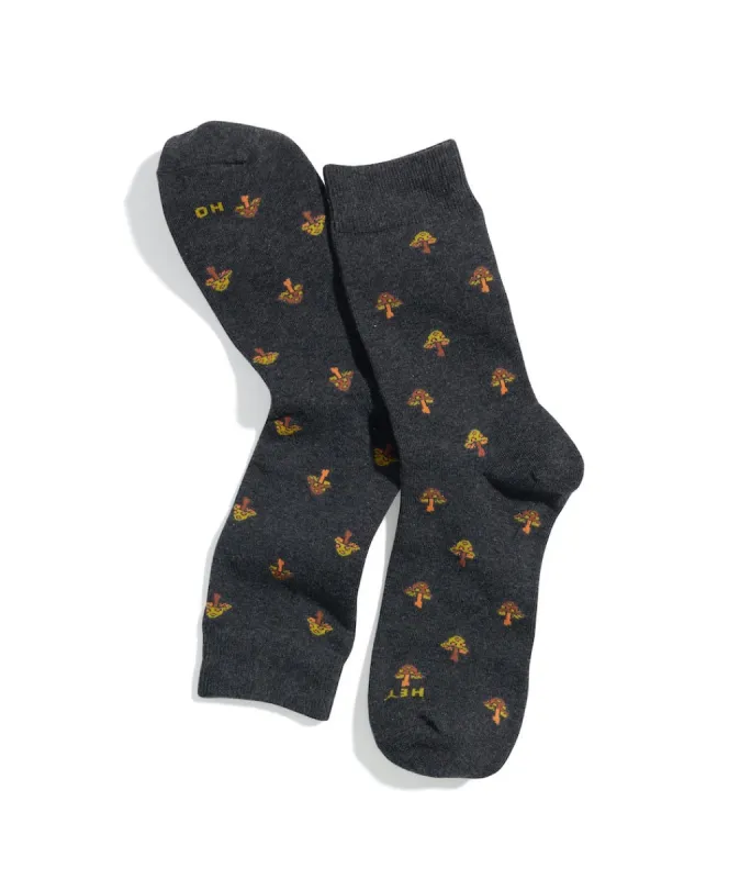 Crew Sock in Charcoal Mushroom sold by Marine Layer