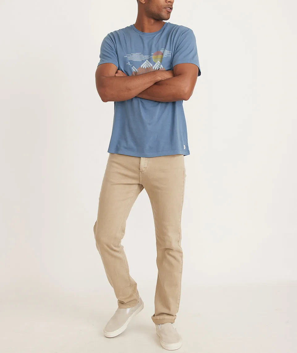 Signature Crew Graphic Tee in China Blue sold by Marine Layer product image thumbnail 5