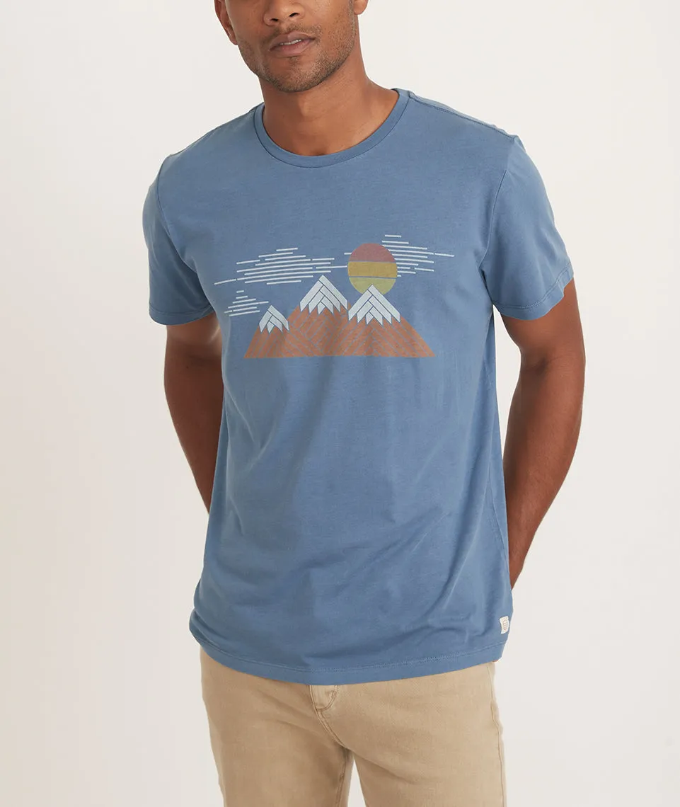 Signature Crew Graphic Tee in China Blue sold by Marine Layer product image thumbnail 2