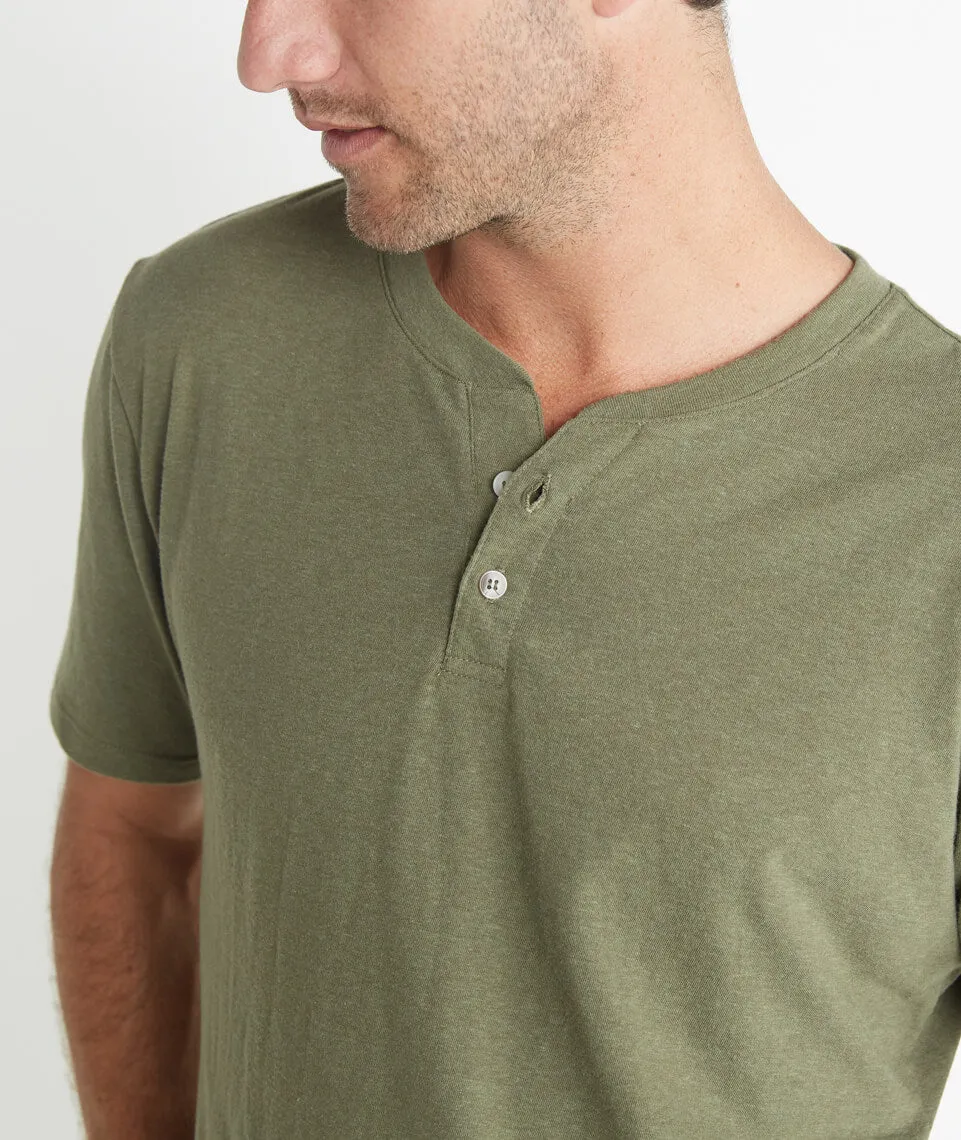 Shortsleeve Henley in Worn Olive sold by Marine Layer product image thumbnail 5