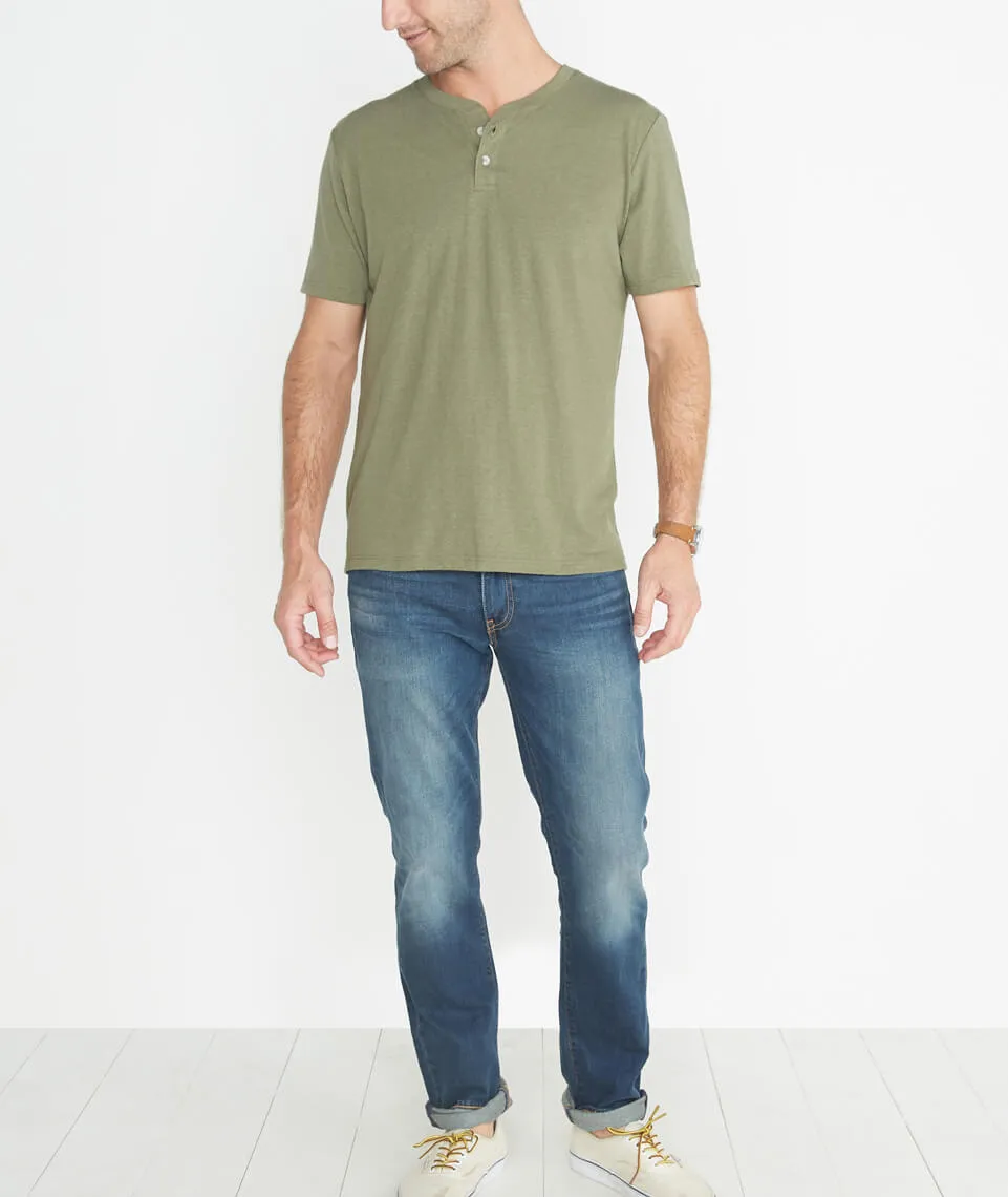 Shortsleeve Henley in Worn Olive sold by Marine Layer product image thumbnail 4