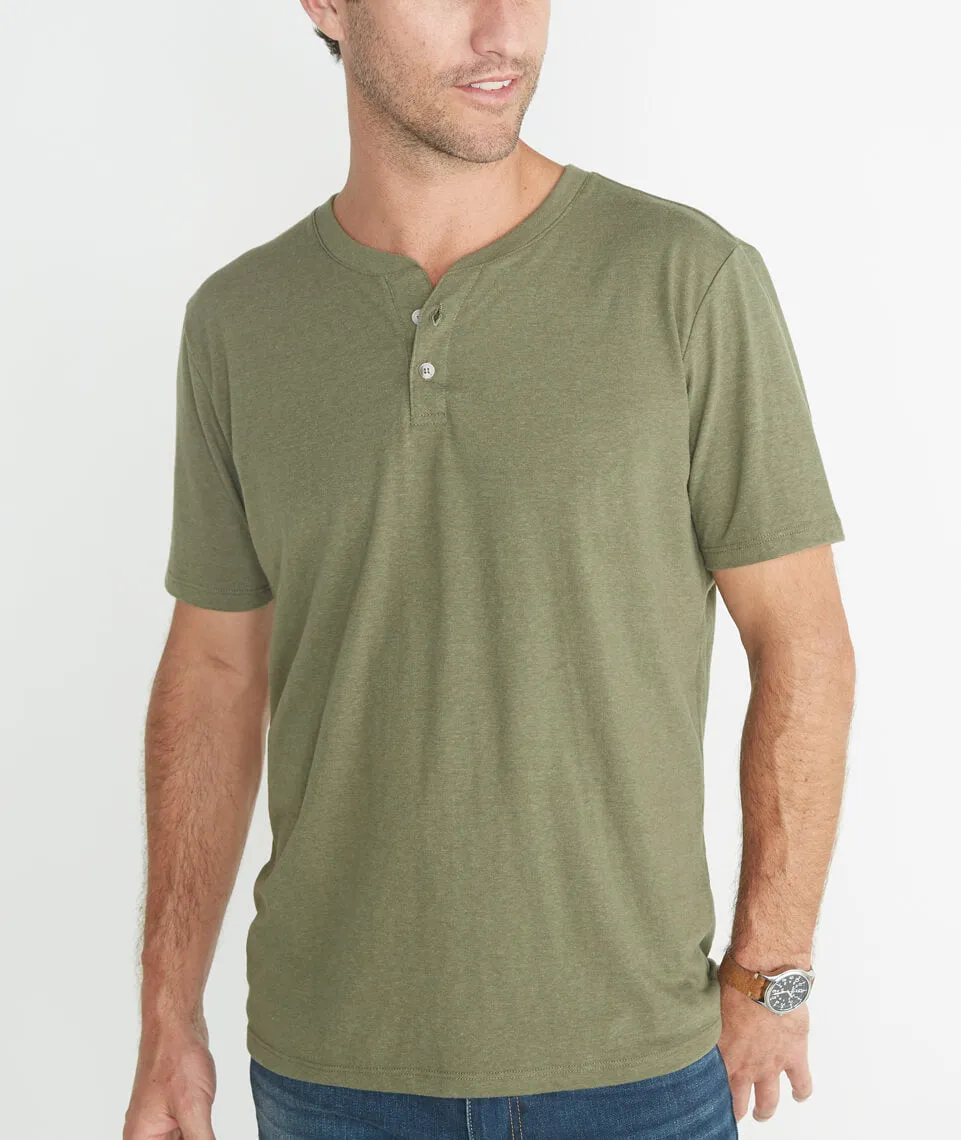 Shortsleeve Henley in Worn Olive sold by Marine Layer product image thumbnail 2