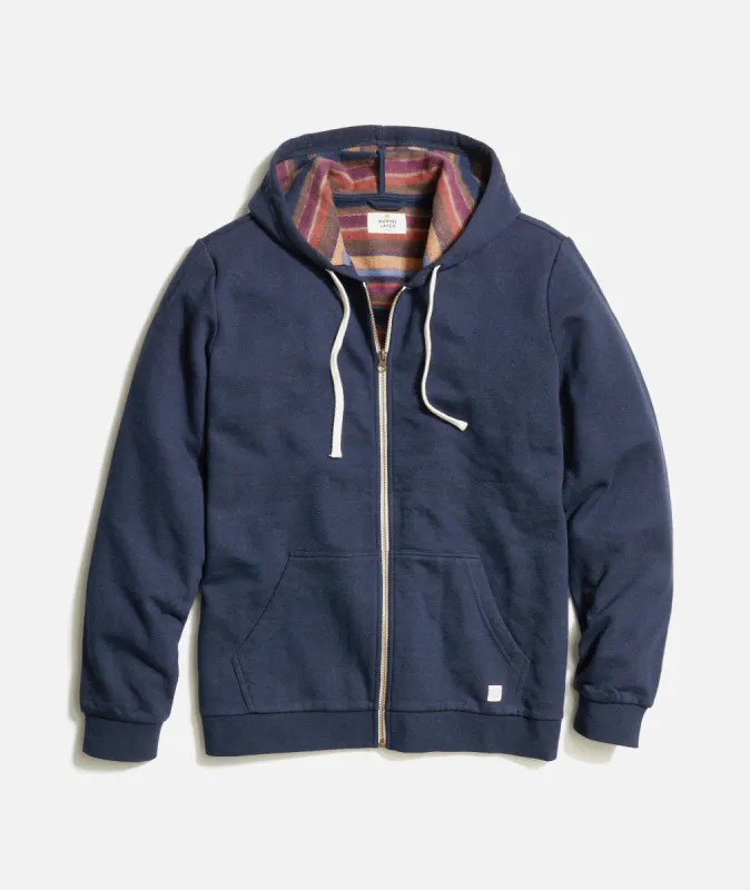 Fleece Stripe Full-Zip sold by Marine Layer