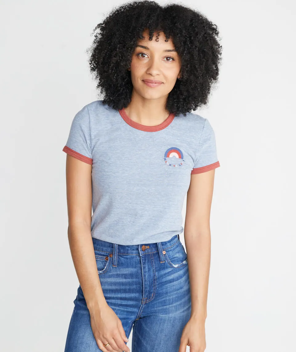 Made Ya Look Ringer Tee sold by Marine Layer product image thumbnail 3