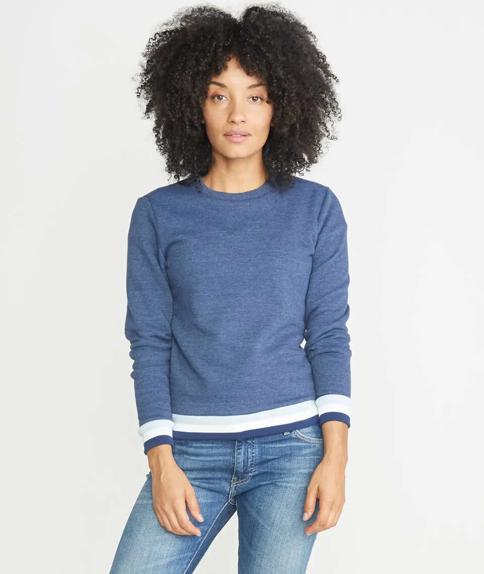 Jenny Crewneck Sweatshirt in Twilight/Carolina Blue/White sold by Marine Layer product image thumbnail 2