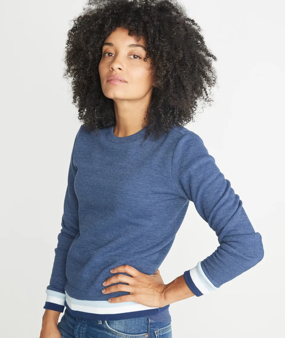 Jenny Crewneck Sweatshirt in Twilight/Carolina Blue/White sold by Marine Layer product image thumbnail 3