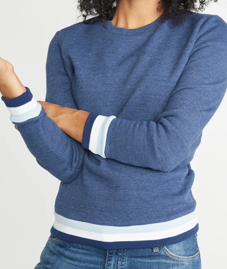 Jenny Crewneck Sweatshirt in Twilight/Carolina Blue/White sold by Marine Layer product image thumbnail 4