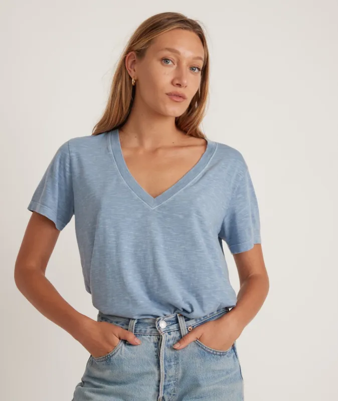 Boyfriend V-Neck Tee in Coronet Blue sold by Marine Layer