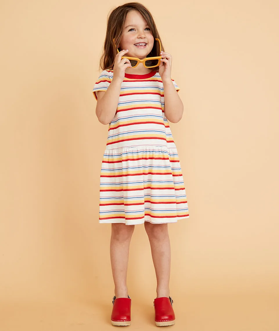 Mini T-Shirt Dress in Multi Stripe sold by Marine Layer