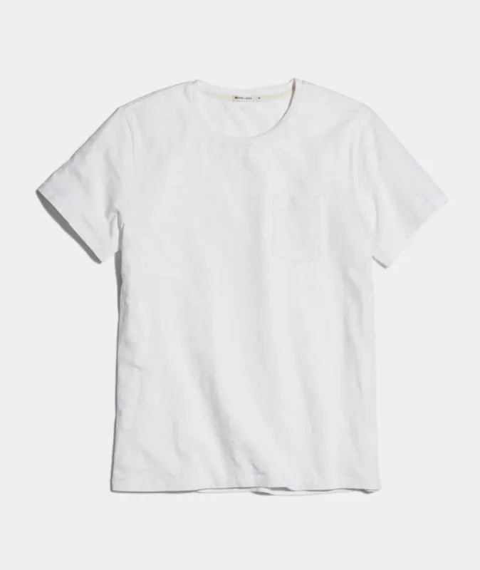Signature Pocket Tee in White made by Marine Layer