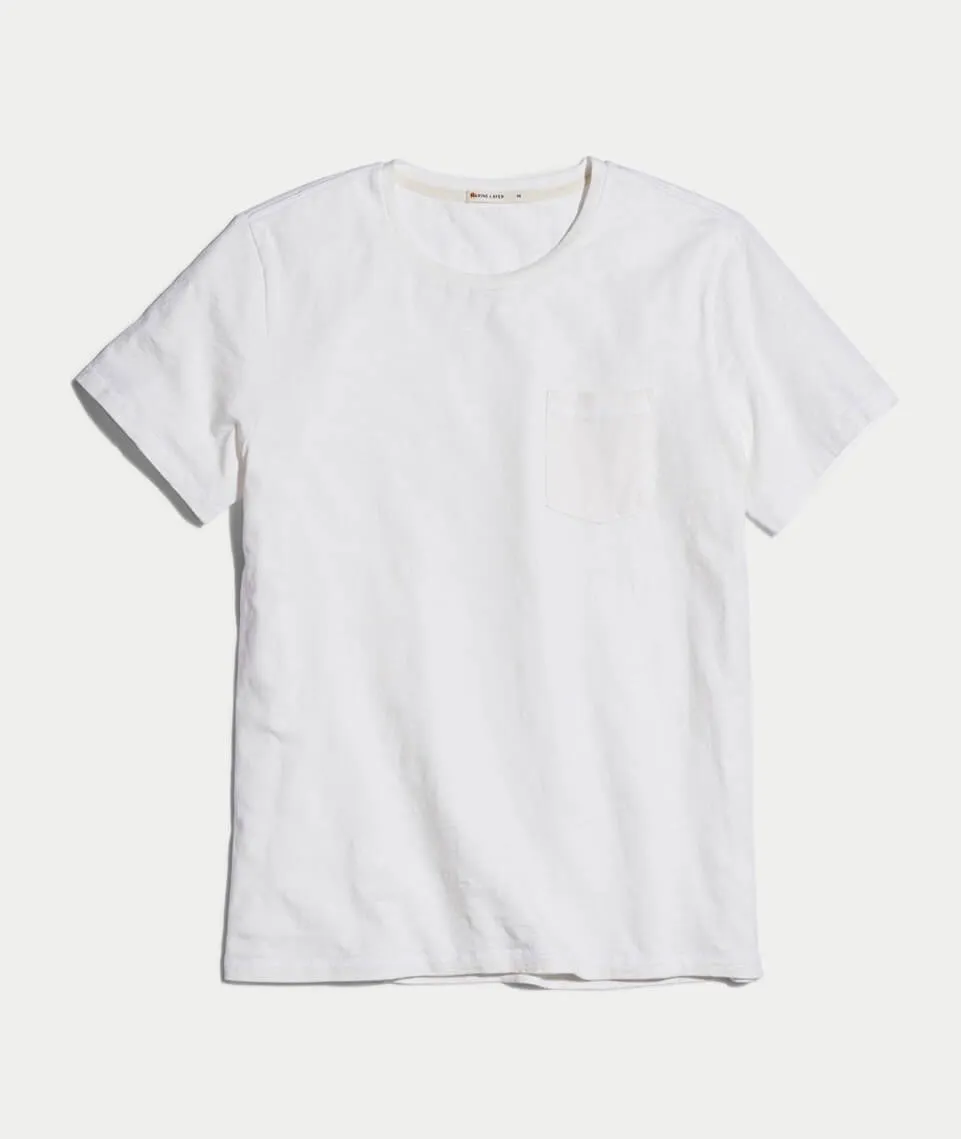Signature Pocket Tee in White sold by Marine Layer