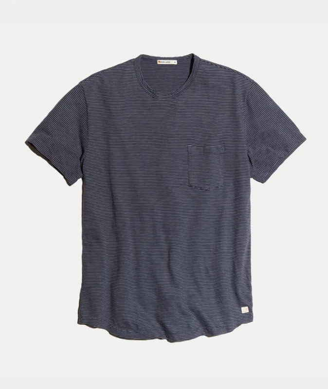 Saddle Pocket Tee in Ink sold by Marine Layer