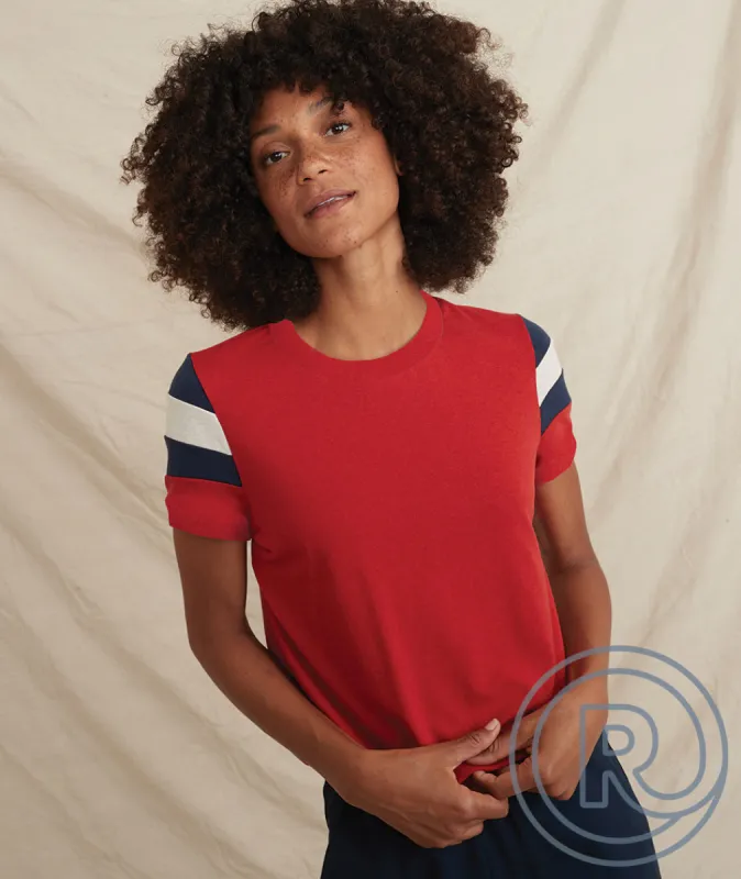 Re-Spun Banks Tee in Salsa sold by Marine Layer