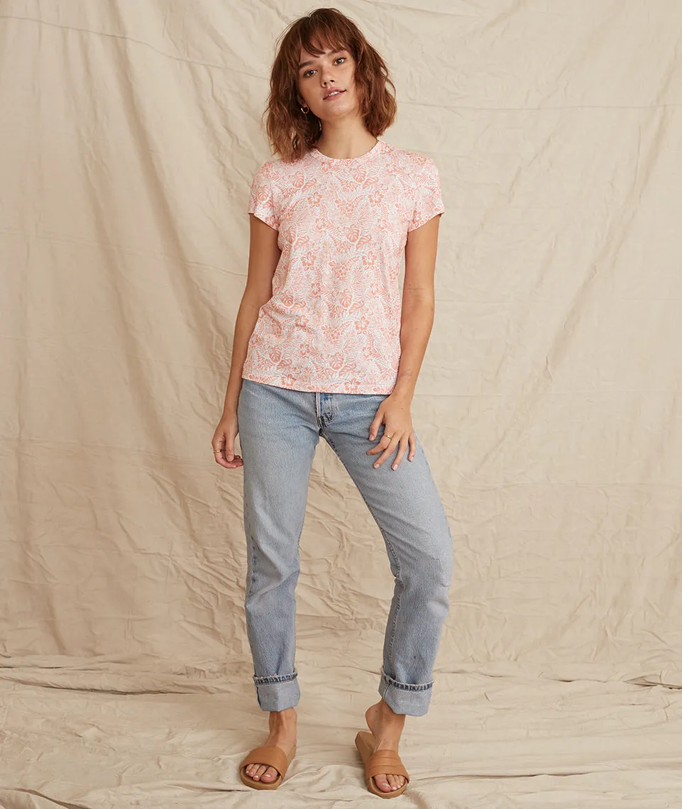 Classic Crew in Papaya Hawaiian Print sold by Marine Layer product image thumbnail 4