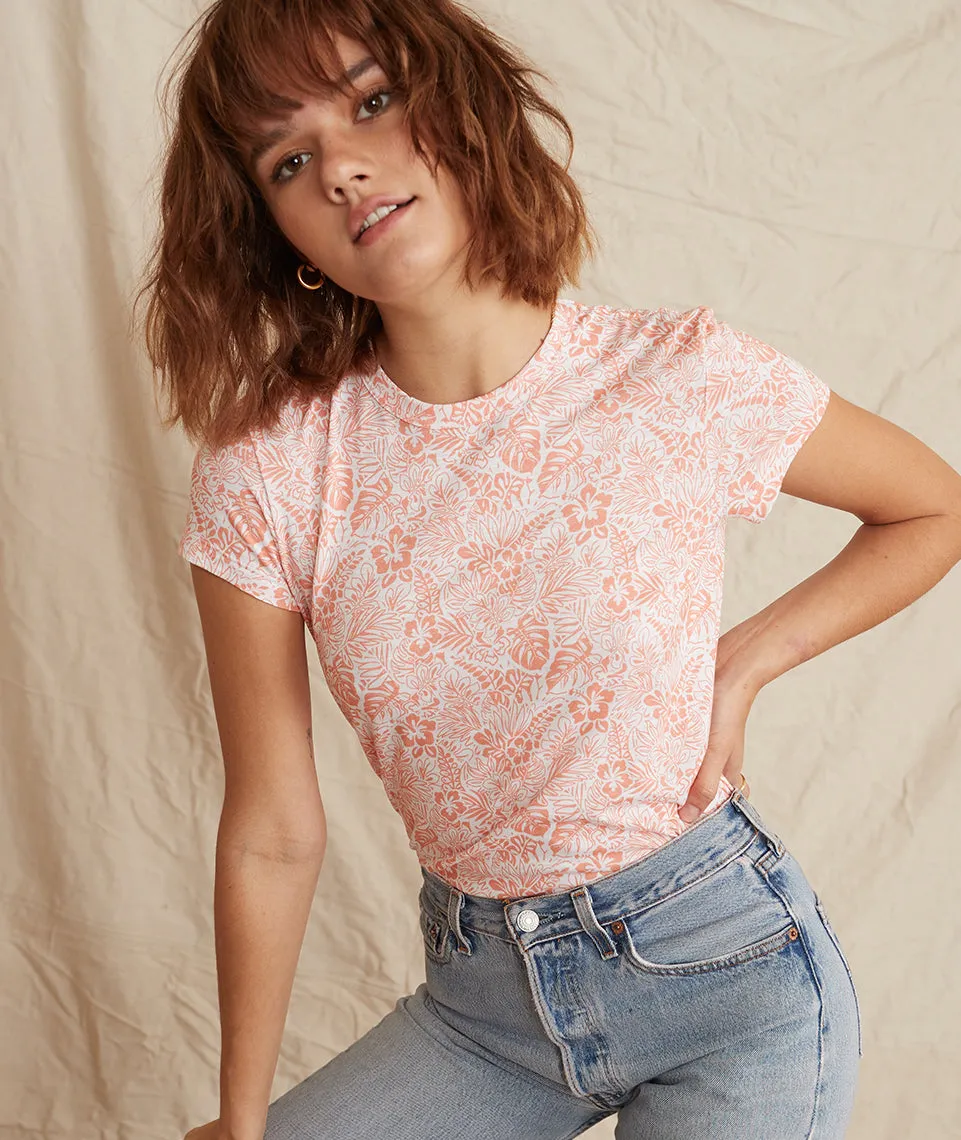 Classic Crew in Papaya Hawaiian Print sold by Marine Layer product image thumbnail 3
