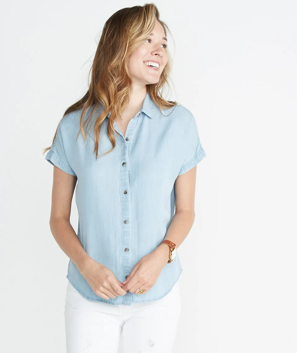Willow Shortsleeve Chambray Button Down sold by Marine Layer product image thumbnail 2