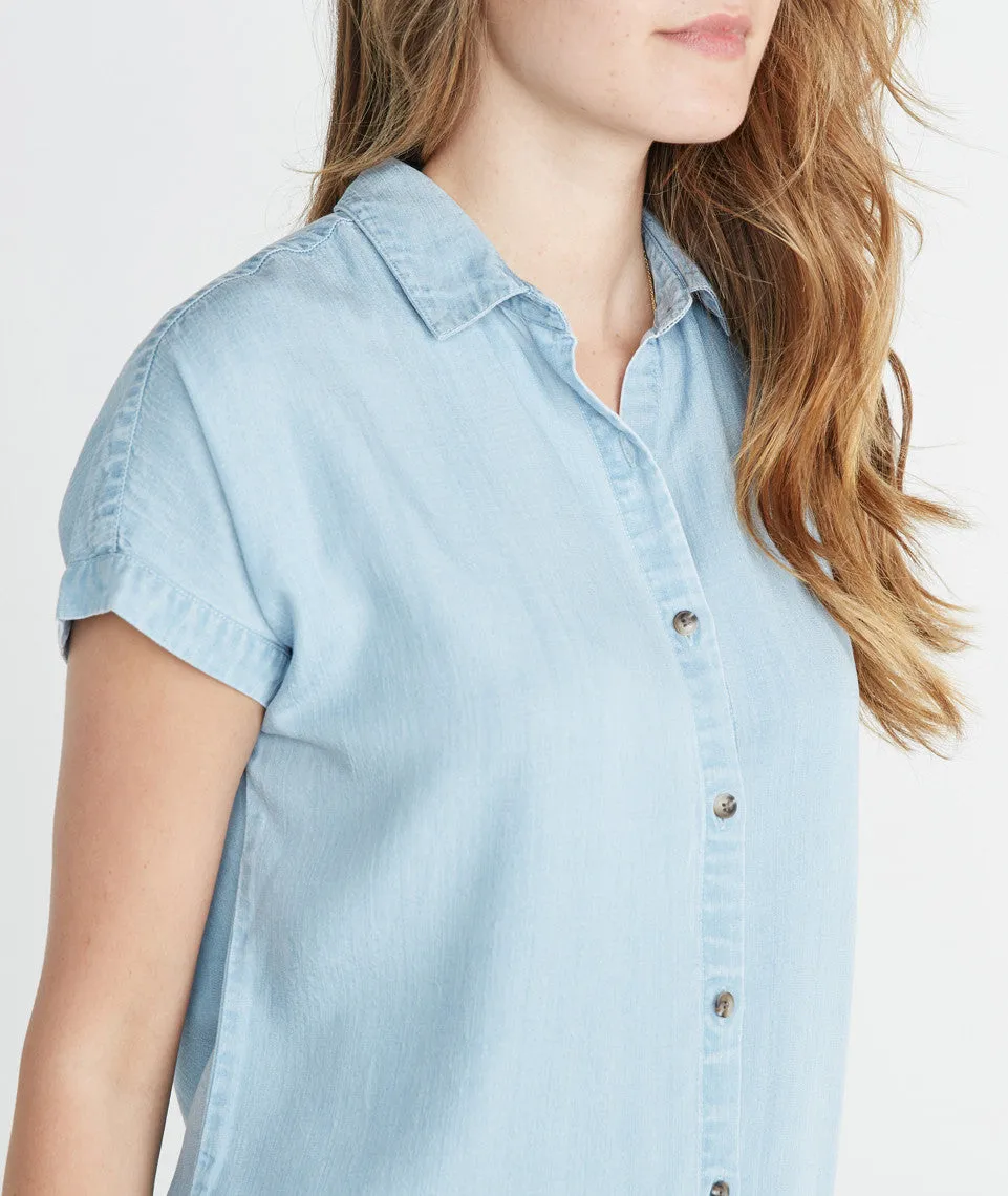 Willow Shortsleeve Chambray Button Down sold by Marine Layer product image thumbnail 4