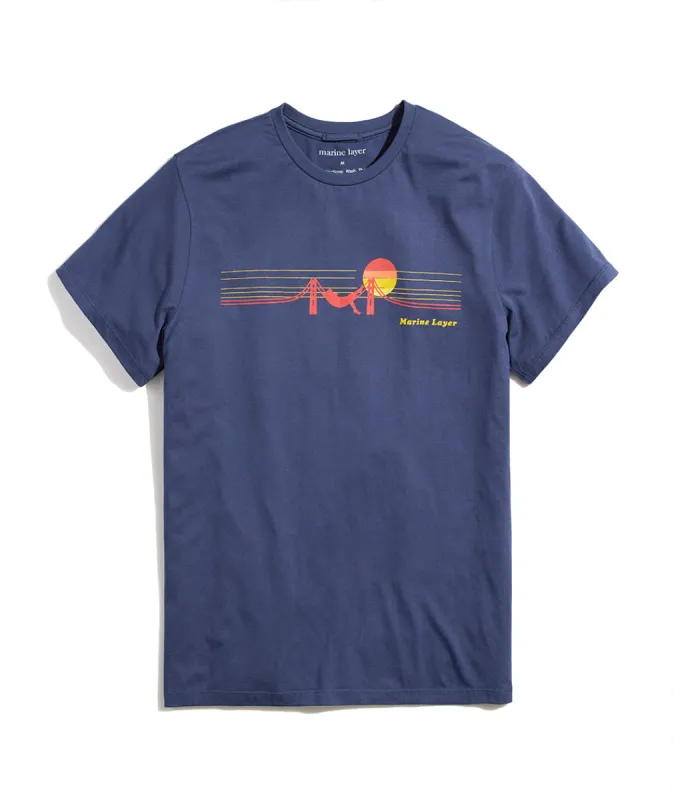 10 Year Sunset Bridge Tee sold by Marine Layer