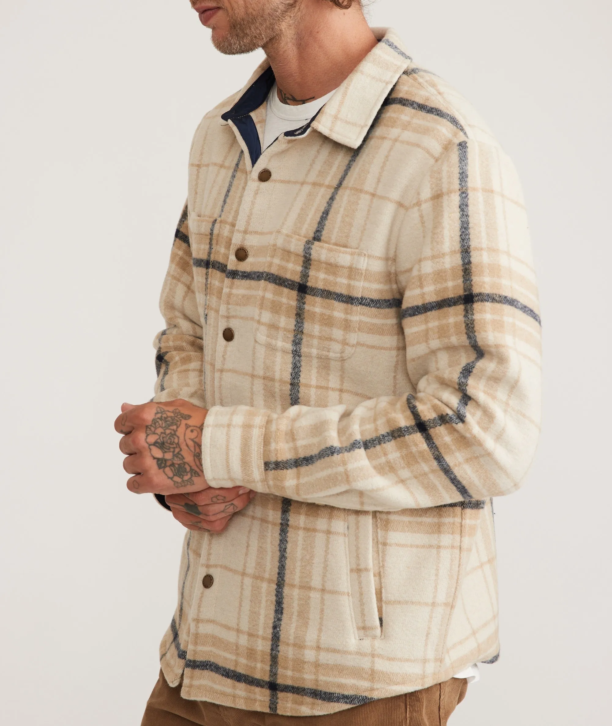 Plaid Snap Shacket sold by Marine Layer product image thumbnail 4