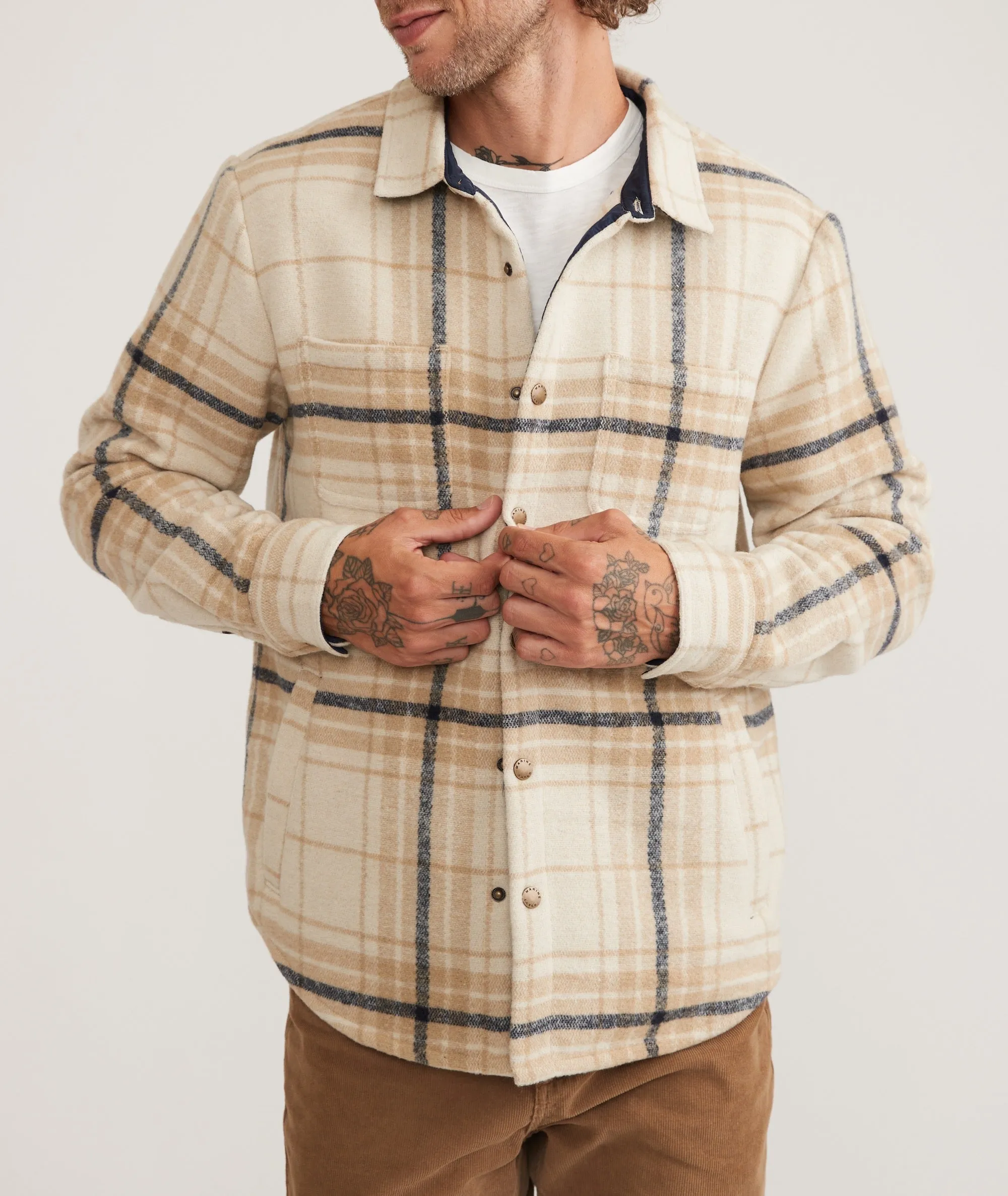 Plaid Snap Shacket sold by Marine Layer product image thumbnail 2