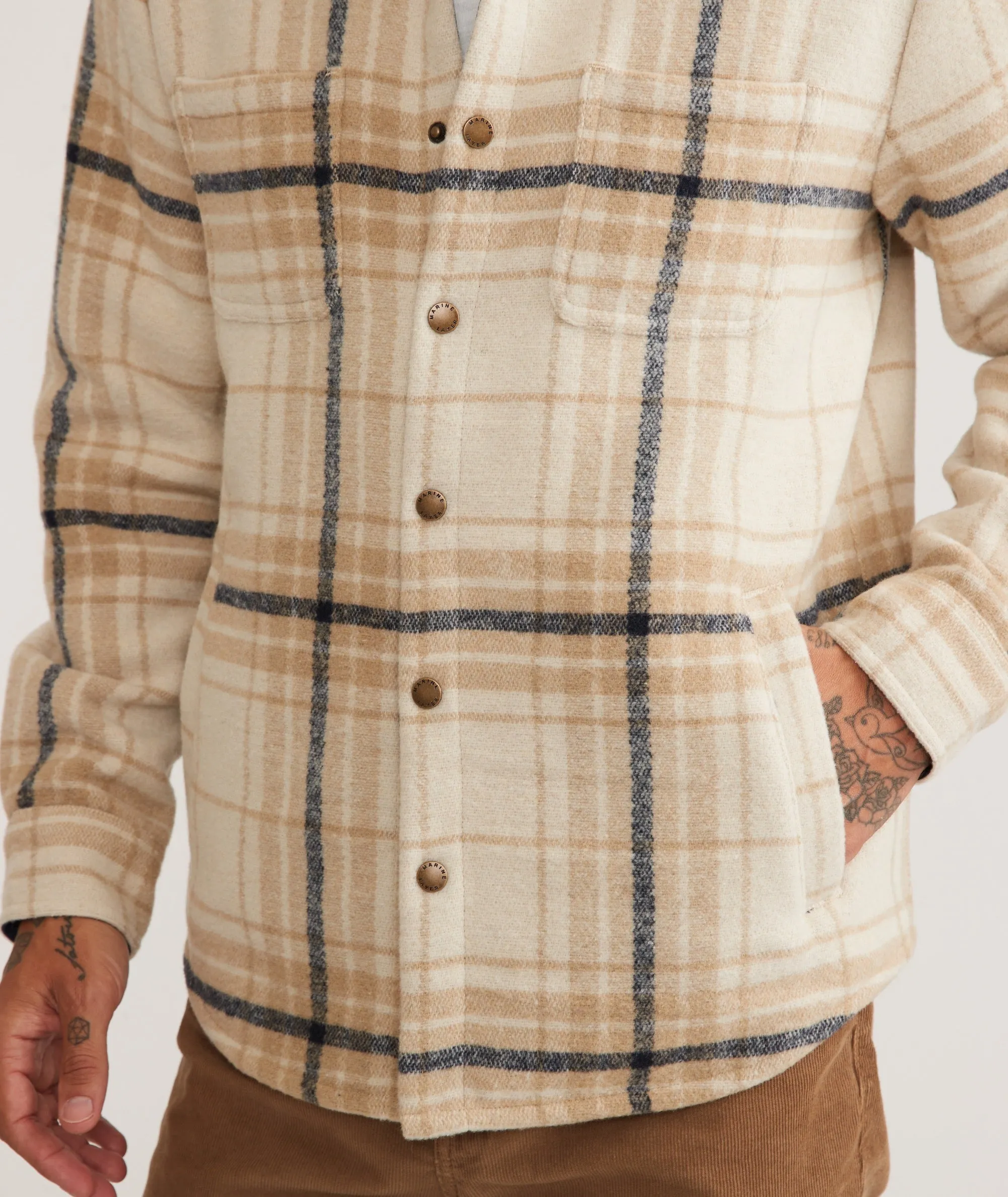 Plaid Snap Shacket sold by Marine Layer product image thumbnail 3