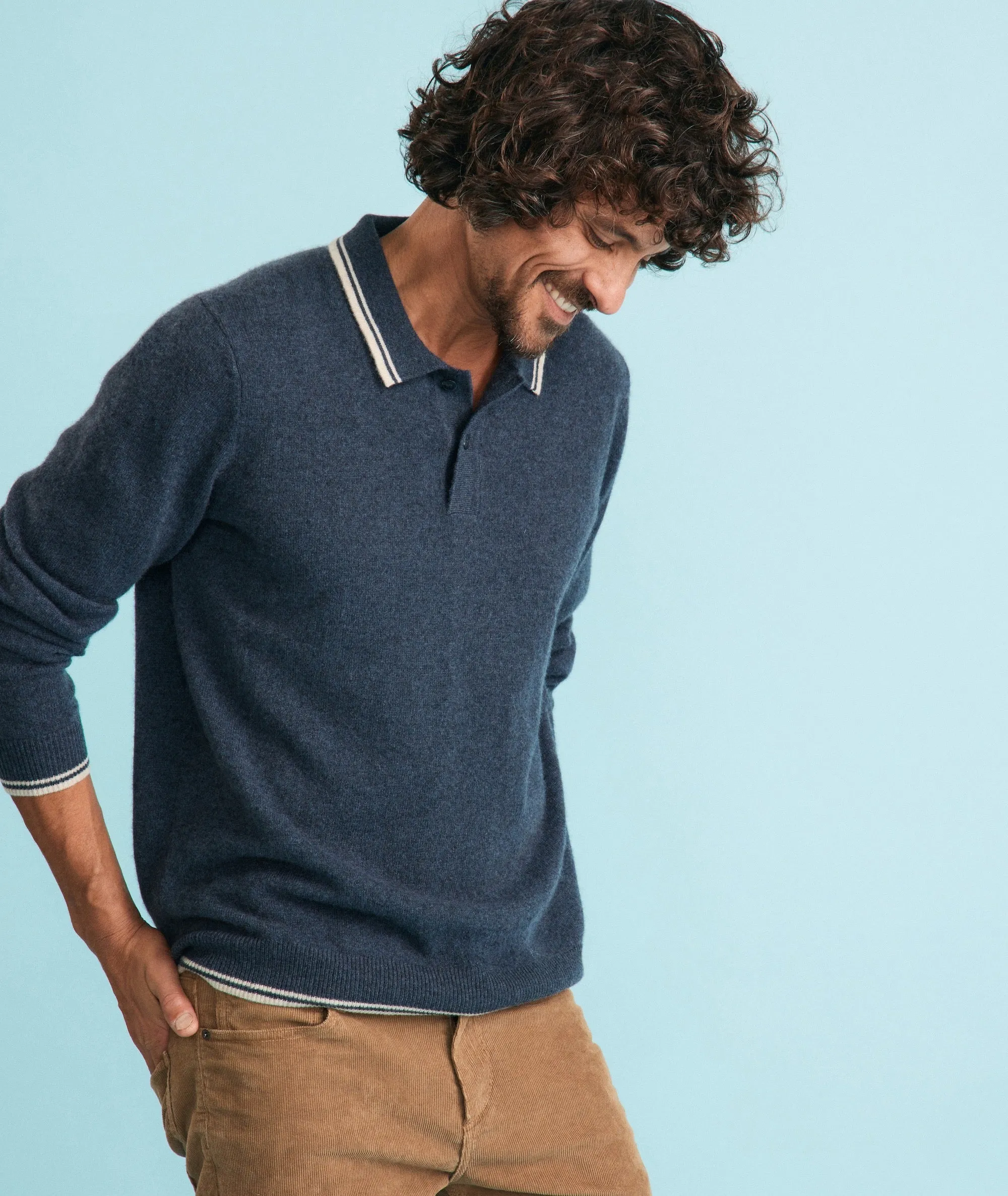 Cashmere Tipped Sweater Polo sold by Marine Layer product image thumbnail 4