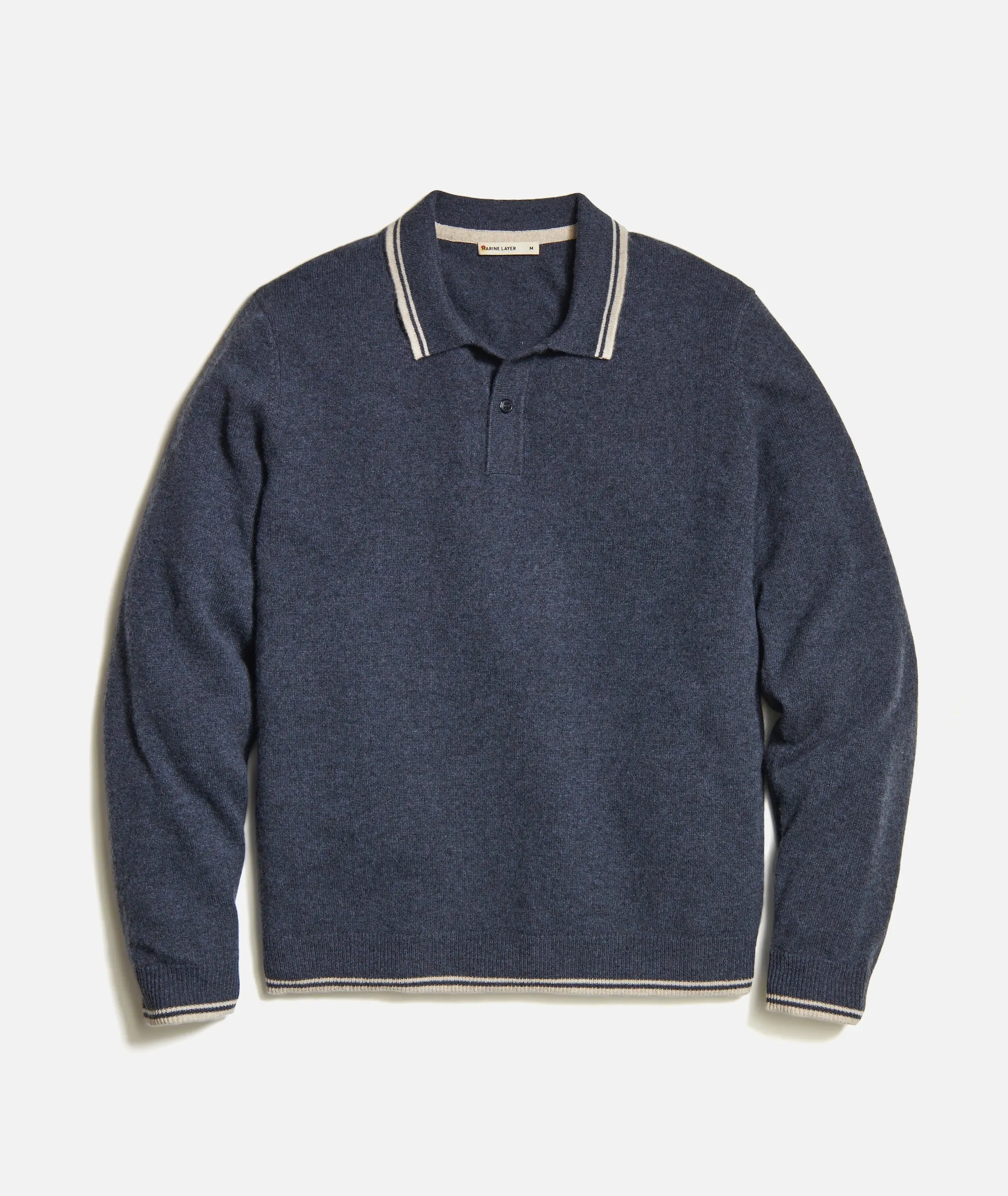 Cashmere Tipped Sweater Polo sold by Marine Layer