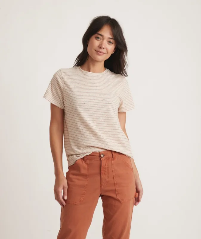 Classic Crew Tee in Confetti Stripe sold by Marine Layer