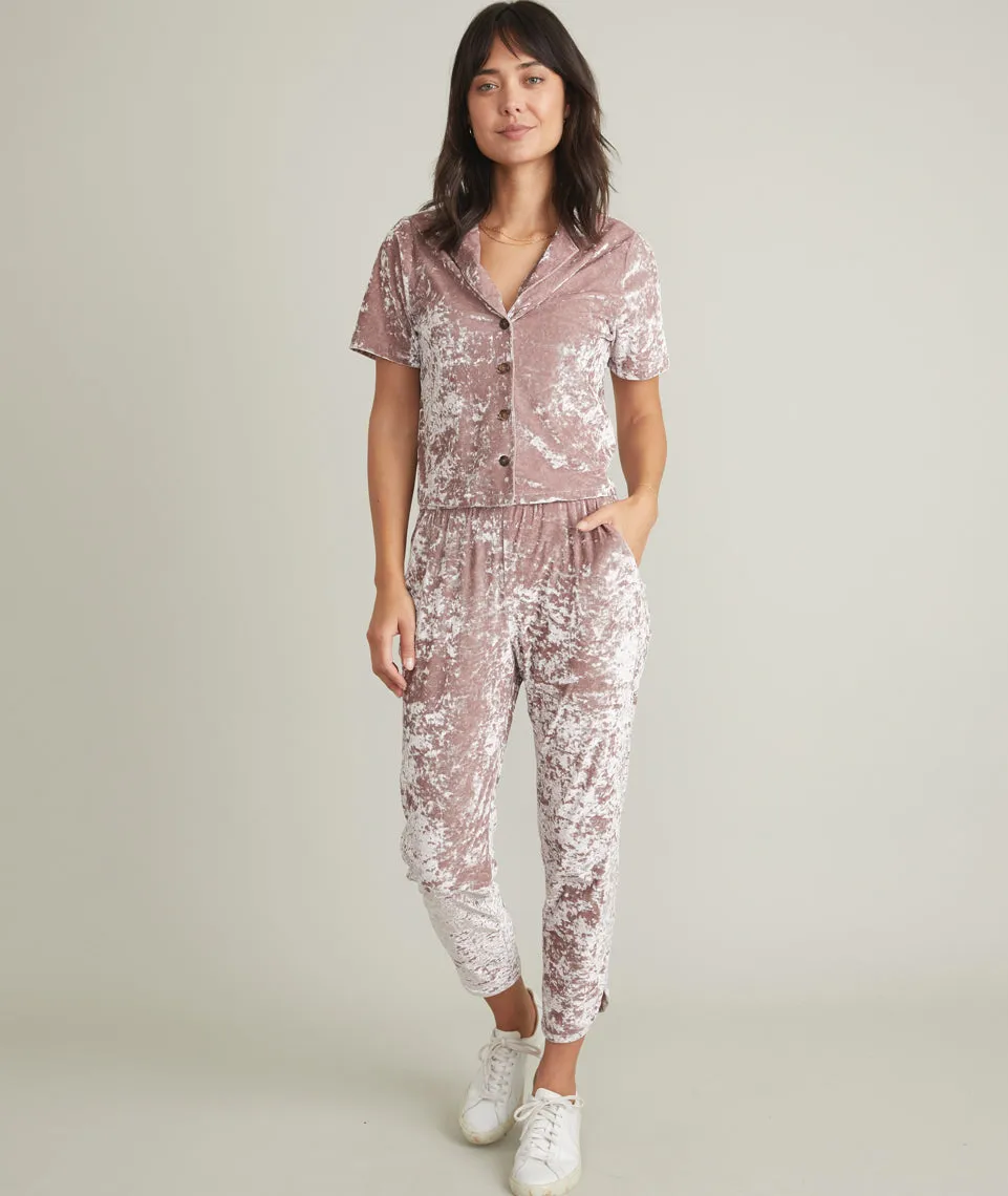 Allison Pant in Mauve Crushed Velour sold by Marine Layer product image thumbnail 5
