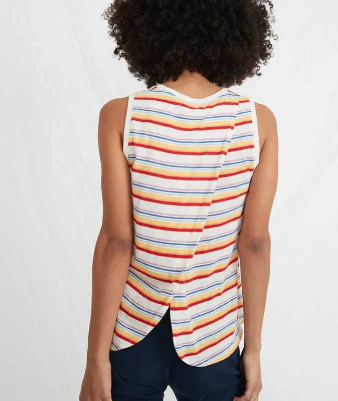 Tulip Back Tank in Multi Stripe sold by Marine Layer