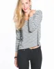 Longsleeve Martha V-neck - Heather Grey and Charcoal sold by Marine Layer