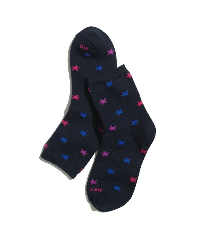 Hi-Ankle Sock in Multi Star Print sold by Marine Layer