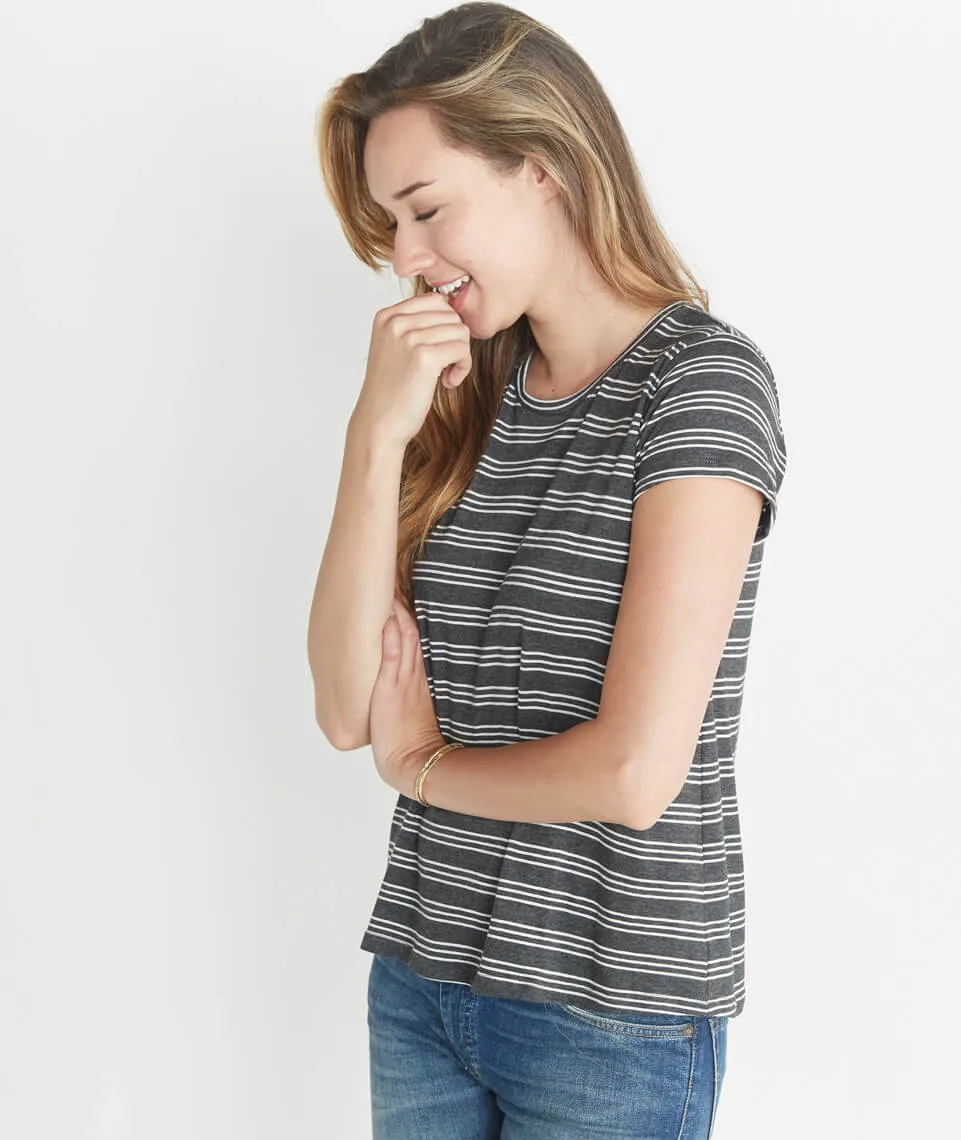 Swing Crew in Charcoal Stripe sold by Marine Layer product image thumbnail 2