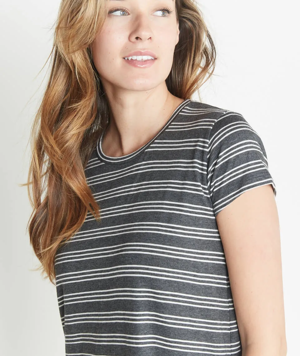 Swing Crew in Charcoal Stripe sold by Marine Layer product image thumbnail 3