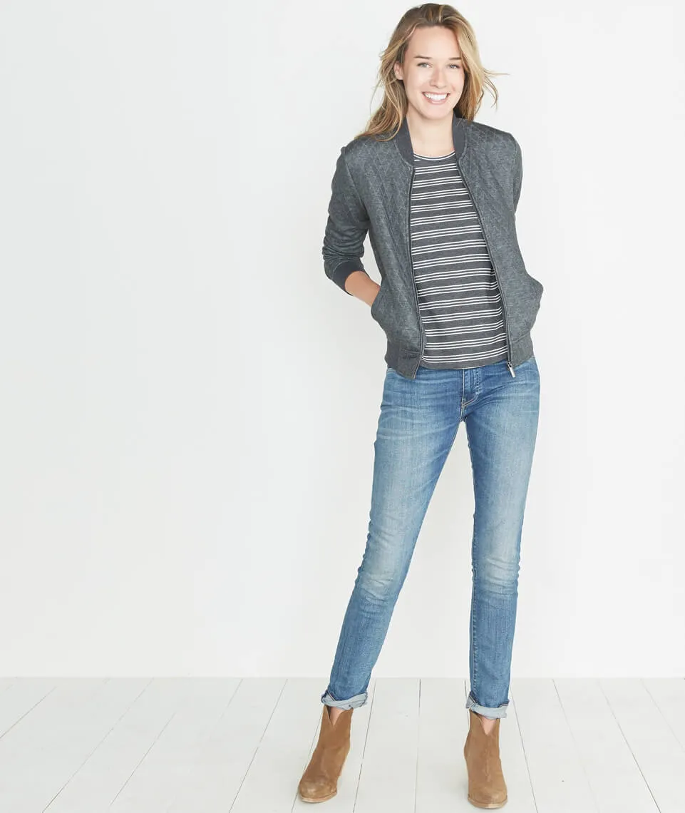 Swing Crew in Charcoal Stripe sold by Marine Layer product image thumbnail 5