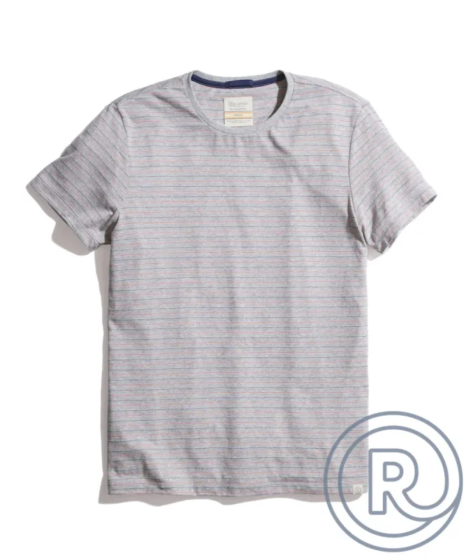 Re-Spun Stripe Crew in Heather Grey Multi Stripe sold by Marine Layer