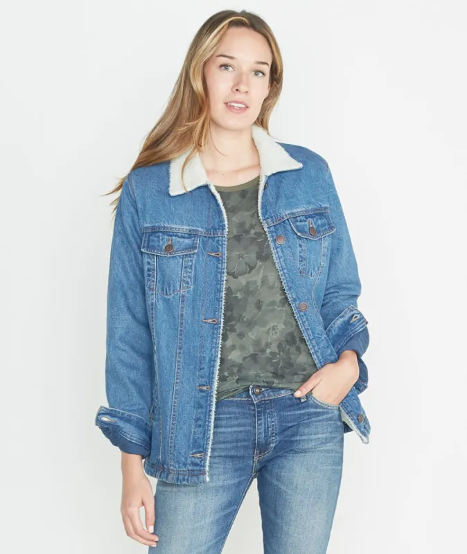 River Denim Sherpa Jacket sold by Marine Layer
