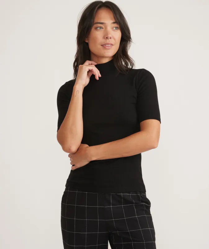 Lexi Rib Mock Neck Top sold by Marine Layer