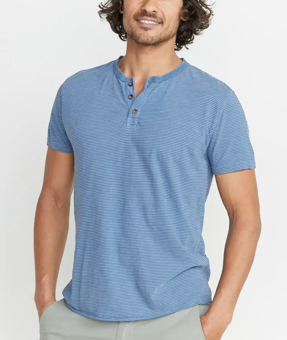 Shortsleeve Henley in Vintage Indigo/White sold by Marine Layer product image thumbnail 2