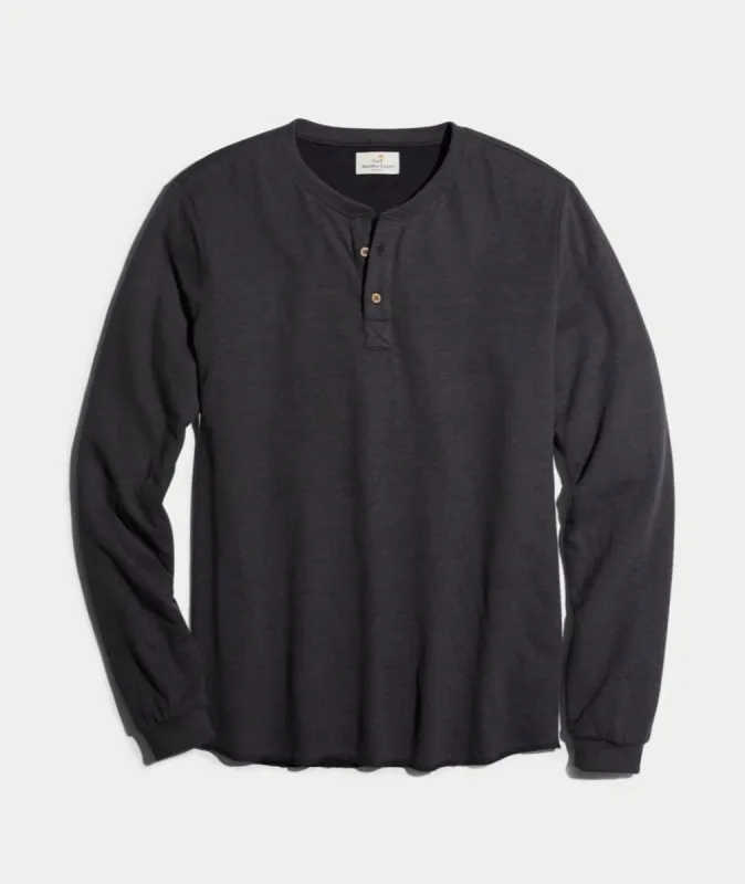 Double Knit Henley - Faded Black sold by Marine Layer