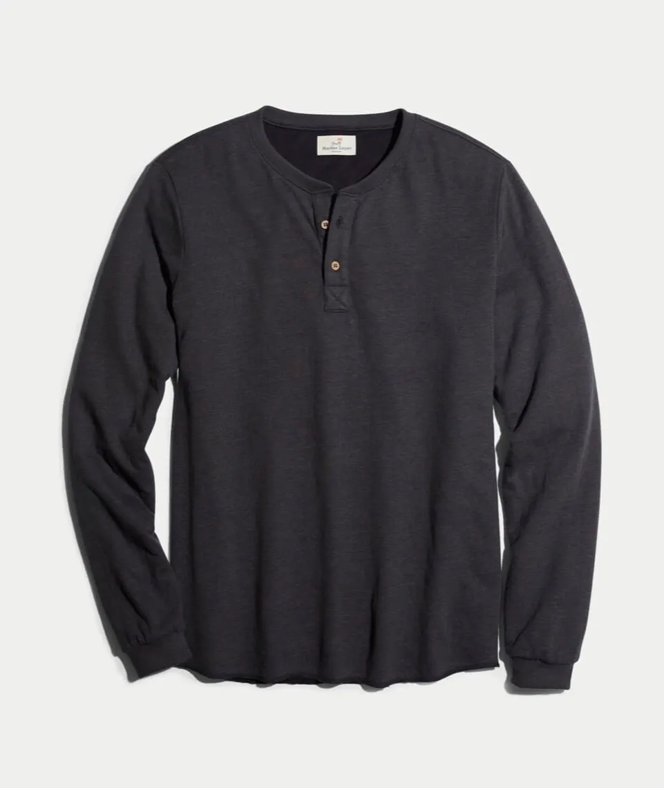 Double Knit Henley - Faded Black sold by Marine Layer
