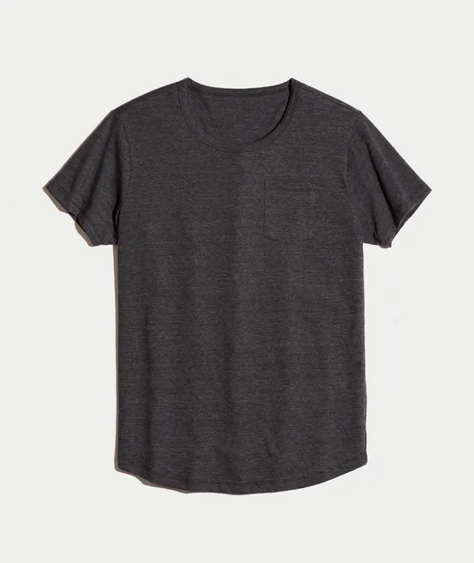 Saddle Pocket Tee in Charcoal sold by Marine Layer