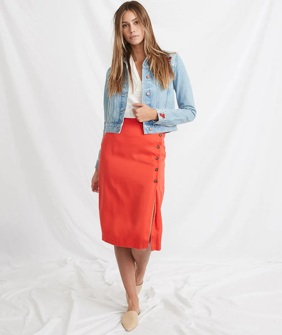 Cecille Skirt in Poppy Red sold by Marine Layer product image thumbnail 4